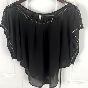 New Womens Sheer Black Flowy Top by Eye Candy - Size Medium